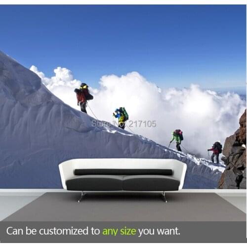 Free Shipping Custom Modern 3d Murals Bedroom Living Room Sofa Tv Background Wallpaper Mountaineering Expedition Snow Mountain