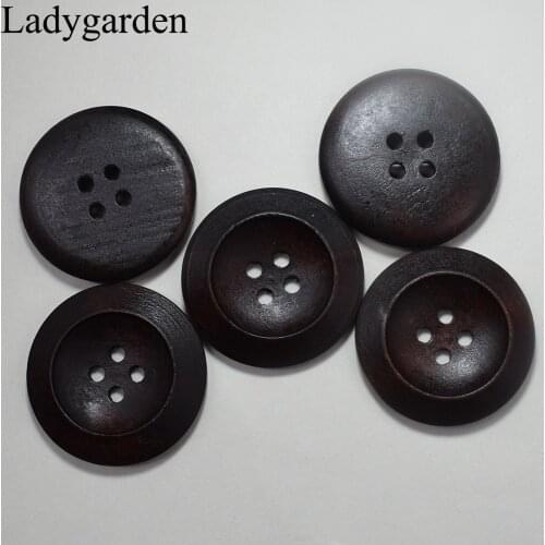 20PCS Big Round Wooden Buttons 4 Holes 30MM Sewing DIY Crafts Scrapbooking for Women Shirt High Quality Round Sewing on Buttons