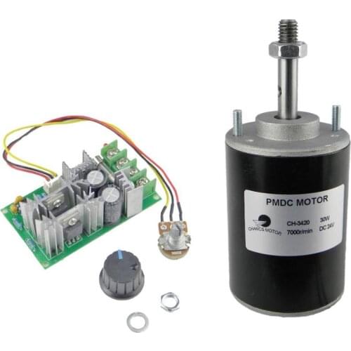 CHANCS Geared Motor Synchronous CH-3420 24V DC 7000RPM Mini Electric Motor Width Modulation DC Speed Regulation 10A