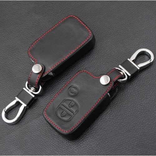 Genuine Leather car Key Cover For Toyota Camry Highlander Crown Prado Land Cruiser Vitz Prius Intelligent Key Case Protector Bag
