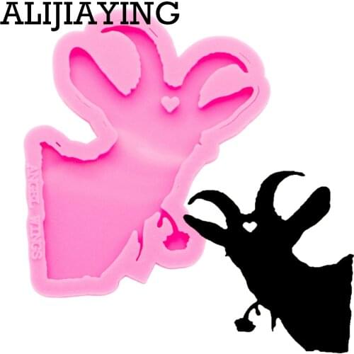 DY0276 Smooth art design goat sheep craft epoxy resin DIY silicone mold for Keychain jewelry