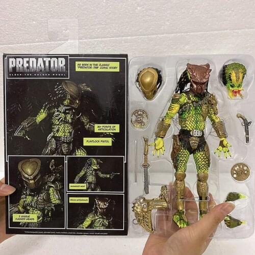 NECA Figure Predator Elder Predator Gold Kenner Leader Clan Chief Action Figure Model Toy Doll Gift 20cm