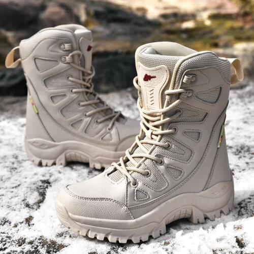 2021 Hot Sale Couple Models Martin Shoes Winter High-Top Martin Cotton Big Size Thickened Outdoor Warm Hiking Boots Non-Slip