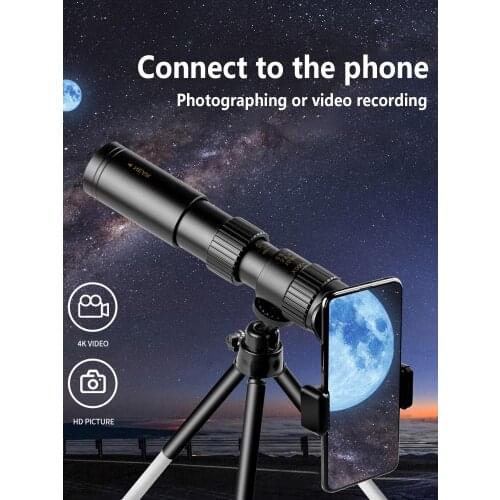 Metal 10-300 Super Zoom Monocular Telescope For Smartphone Porcket Professional Binoculars Eyepiece HD Scope Hunting Camping