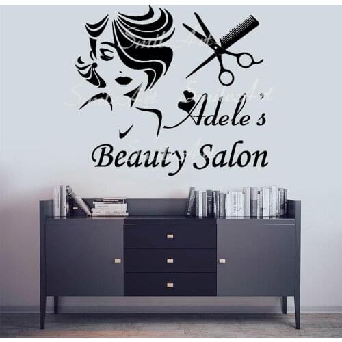 Cartoon Custom Name Beauty Salon Nursery Wall Stickers Vinyl Art Decals For Decoration Background Wall Art Decal Drop Shipping