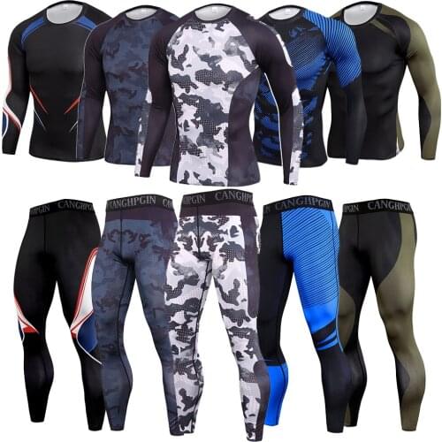 GEJINIDI Mens Sports Running Set (Pack of 1 or 2 or 3) Athletic Shirt+Short/Compression Shirt+Pants Skin Tracksuit Gym Suits