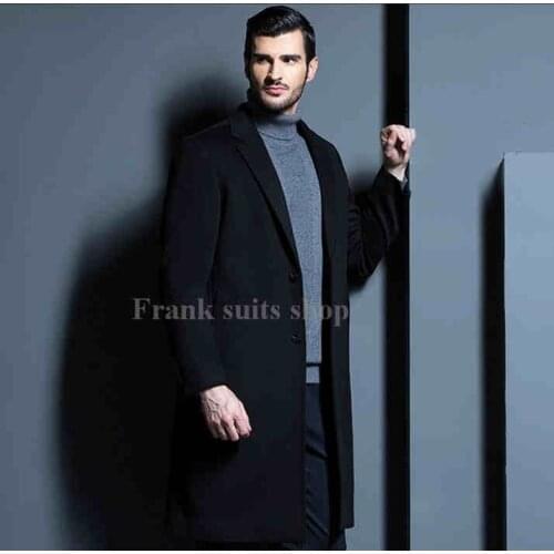 Custom made 2017 Long Handsome Mens Cashmere Coat England Style Clothing Outwear Jacket Parka High Quality Trench