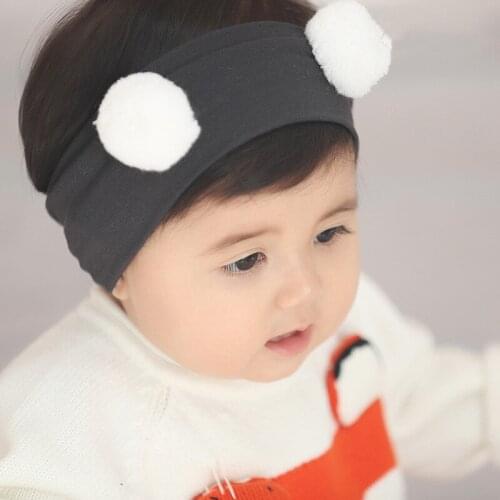 New Fashion Hair Ball Headband baby girl headbands hair band children kid Cotton turban Head Wrap Hair Accessories