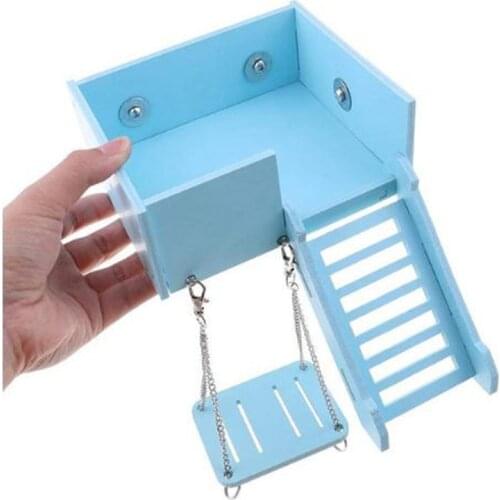 New Hamster Wooden / Fiberboard Toy Set Tube Tunnel Cage Seesaw House rainbow swing Small Animals Pets Play Toys for Rat Mouse