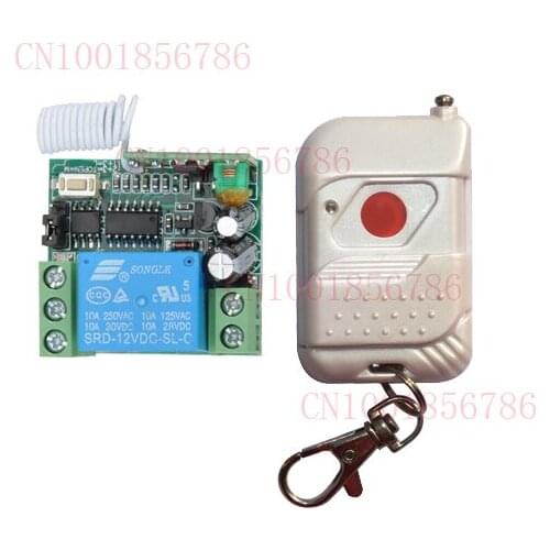 +Wholesale DC 12v 10A relay 1CH wireless RF Remote Control Switch Transmitter+ Receiver+Case
