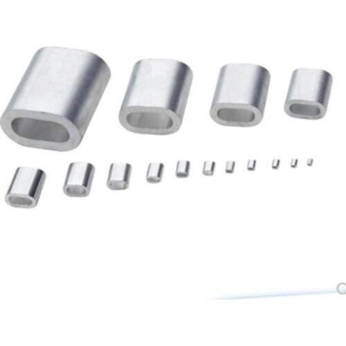 M1.0 M1.2 M1.5 M2 M3 M4 Oval Clip Wire Rope Clamp Aluminum Single casing wire rope ferrule cable ties Aluminum Crimping Sleeve