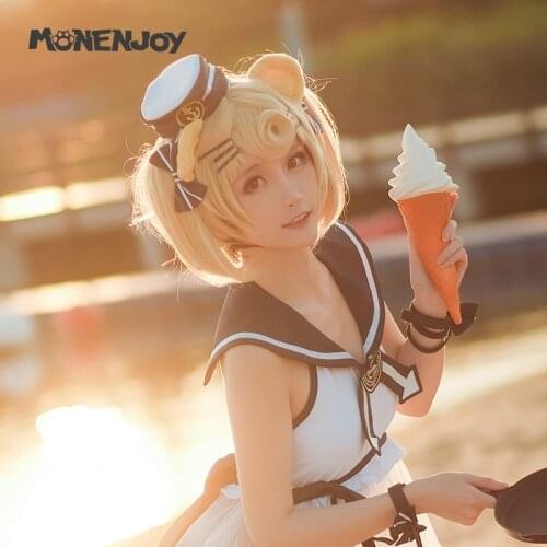 Monenjoy Arknights Гум Cosplay Wig Coral Coast Beige Cos Hair