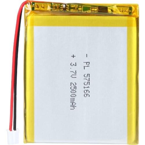 YDL 3.7V 2500mAh 575166 Rechargeable Lipo Battery with JST Connector