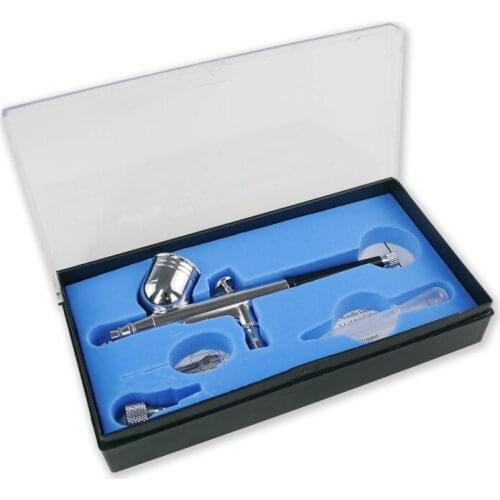 Gravity Feed Dual-Action Airbrush Paint Spray Gun For Makeup Tattoo and Cake Decorating with 7cc cup and 0.3mm stainless nozzle