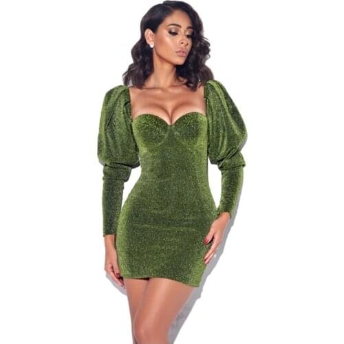 Bodycon Dresses For Women Party 2021 Y2k Clothes Slim Sexy Square Collar Backless Mini Dress Club Birthday Vestidos De Fiesta