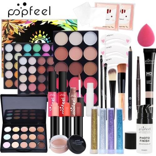 Makeup Surprise Gift Set - Exclusive All in One Makeup Kit - Include Eyeshadow Palette,Lipstick,Foundation, Eyebrow,Brush Set