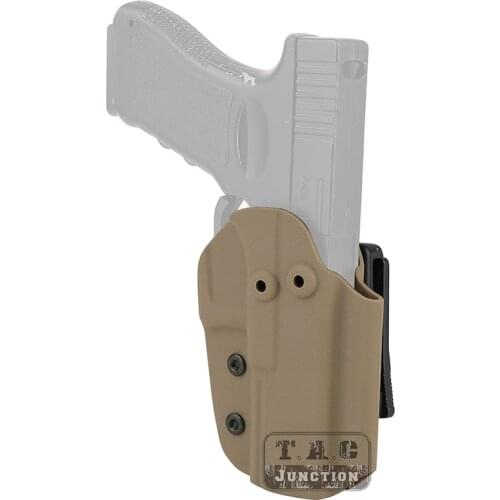 HSG Style OWB Kydex Waist Holster With Back Clip Tactical Right Hand Belt Loop Holster For COMP-TAC Glock 17 19 Dark Earth