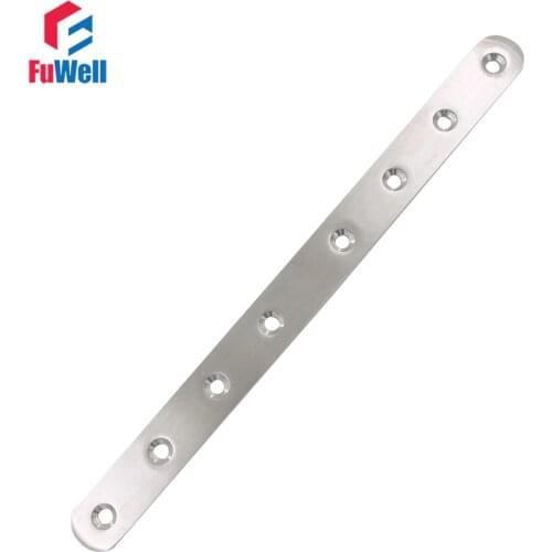 2pcs 245mm x 20mm Straight Bracket 201 Stainless Steel 3mm Thickness Mending Repair Plate Connector Flat Bracket