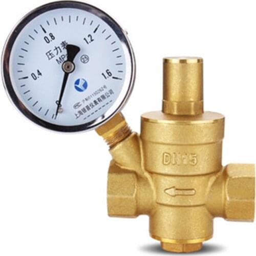G 1/2" 3/4" 1" 2" Brass Water Pressure Reducing Maintaining Valve DN15/DN20/DN25/DN32 Regulator Adjustable Relief Valve Gauge