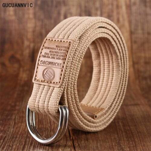 Double ring canva belts Casual pants strap Solid color multicolor optional 3.5CM width belt waist Trendy fashion Belts men