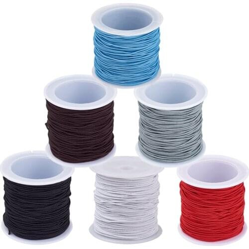 1 Roll White Elastic Cord 1mm for DIY Jewelry making Bracelet Necklace Mask Accessories Material Supplies about 21m/roll