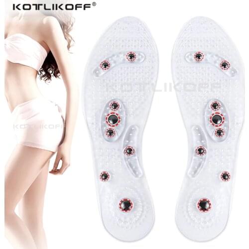 Magnetic Therapy Silicone Insoles Transparent Weight Loss Slimming Insole Massage Foot Care Shoe Pad Wholesale Dropshipping Sole