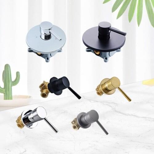 Single Handle Black Chrome Brushed Gold One Function Round Square Solid Brass In-Wall Shower Mixer Control Valve Shower Faucet