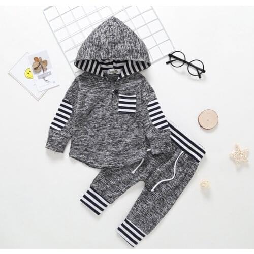 Infant Baby Boy Girl Clothes Fashion Long Sleeve Hoodie Sweatshirt Newborn Tops+Pants Christmas set 0-3 6 12 18 24 Months
