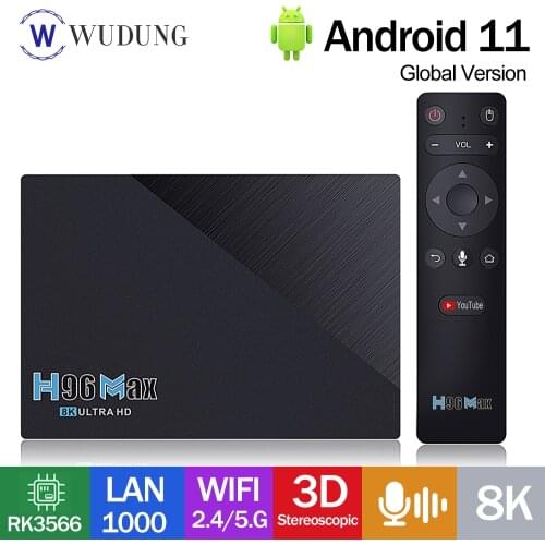 H96 Max Android 11.0 Smart TV Box RK3566 Quad-Core 64 Bit CPU USB 3.0 2.4G&5.0G Dual Wifi BT4.0 4K HD 8K 1000M LAN Set Top Box