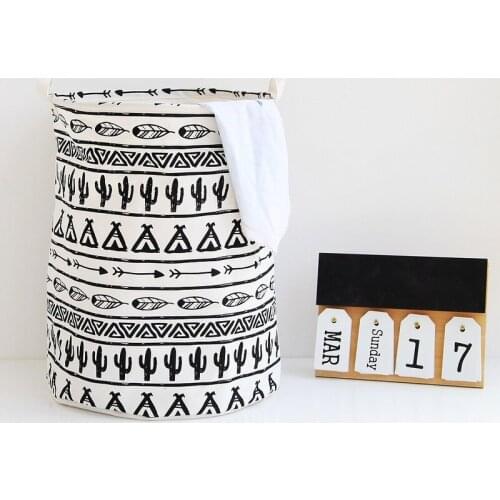 Storage bucket dirty clothes bucket simple style black and white series finishing storage basket