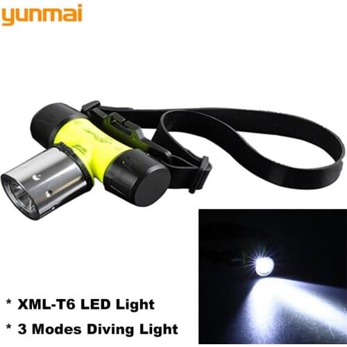 Yunmai new-T6 Hard Light Headlamp 3 Modes Waterproof Headlight Powerful Underwater Diving Head Torch Lampe Dive Searchlight