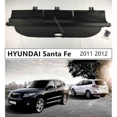 For HYUNDAI Santa Fe 2011 2012 Rear Trunk Cargo Cover Security Shield High Qualit Auto Accessories Black Beige