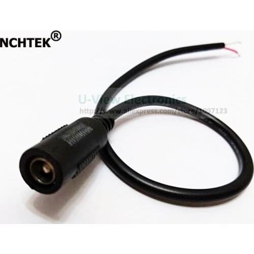 NCHTEK CCTV DC Plug Connector 5.5x2.5MM Female Jack Socket With Cord Cable About 30CM/Free Shipping/50PCS