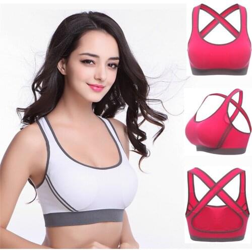 2016 New Women Sports Bra Padded Wirefree Shakeproof Shockproof Runing Gym Zipper Push Up Top Bras Seamless Fitness WUW044-CGR1