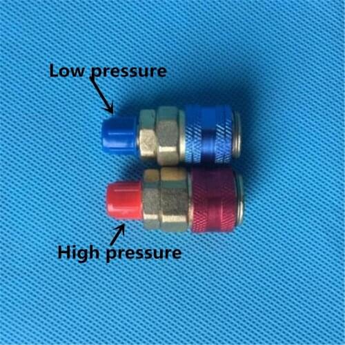 1 Set Quick Couplers Connector For Refrigerant R134a Automobile Car High & Low Adapte