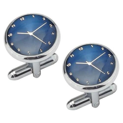 10pairs/lot Copper Cufflinks Silver Round Watch Clock Cuff Links Shirt Cuff Buttons Stud Mens Jewelry Accessory Wholesale