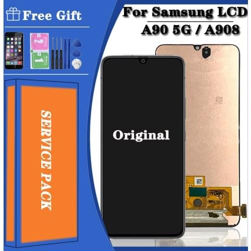 100% Original For Samsung Galaxy A90 5G A908 LCD Display with Touch Screen Digitizer Assembly SM-A908B, SM-A908N lcd