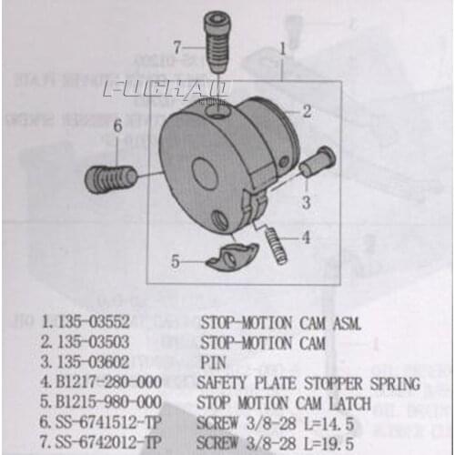 135-03552 STOP-MOTION CAM ASM. Sewing Machine Parts