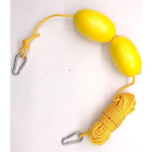 30ft Kayak Tow Rope Throw Anchor Line Cord Dual Floats Clips Accessories