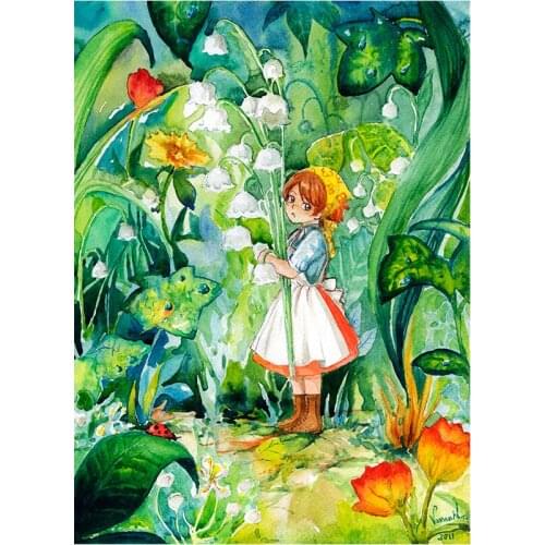 Cartoon DIY Full Square Drill 5D Diamond Painting Lily of The Valley Embroidery Cross Stitch Fairy Home Decor Gift Diamond Art