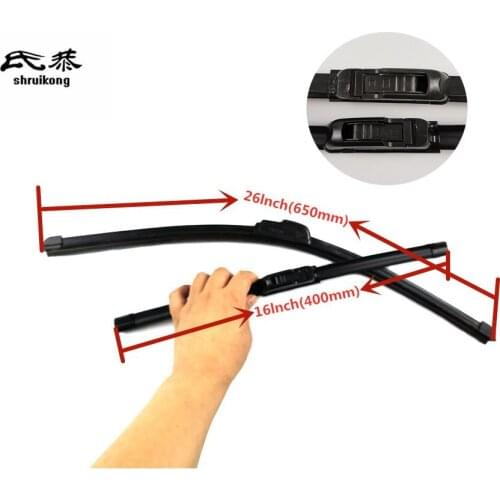 2pcs/LOT car stickers Wiper blades for Toyota Avensis (Verso, from 2001 onwards) 26"+16" fit standard J hook wiper arms only