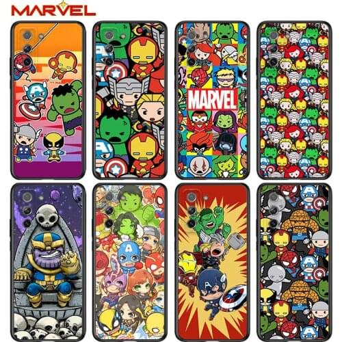 Marvel cartoon cute for Samsung Galaxy S21 Ultra Plus Note 20 10 9 8 S10 S9 S8 S7 S6 Edge Plus Black Phone Case
