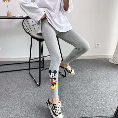 Disney Bottoms leggings Mickey Mouse spring thread cotton cartoon women wearing slim skinny leg tight cropped Fashion pants
