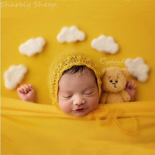 Newborn Photography Background Props Infant Baby Boy Girl Photo Shoot Wool Felt Star Moon Clouds Backdrops foto Shooting Prop