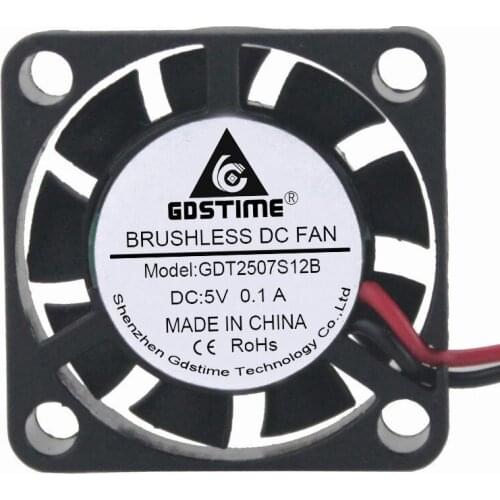 Gdstime 20 Pieces 5V Dupont DC Cooling Fan 25mm x 7mm Small Micro Blushless Cooler 25x25x7mm Mini Heatsink Radiator 2.5cm 2507
