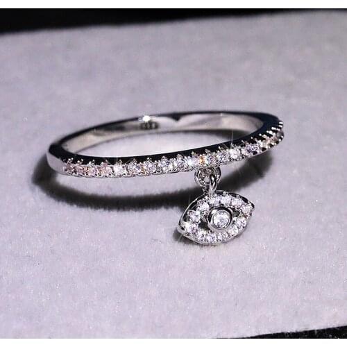 925 Silver Simple And Versatile Fashion Ring Angel Eyes Creative Modeling Party Jewelry Travel Souvenir For Ladies