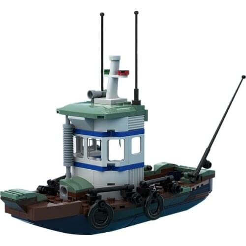 MOC-46103 Old Fishing Store Boat Building Blocks Ancient Fish Ship Bricks Assemble Sea Vehicle Game Toys For Birthday Gifts
