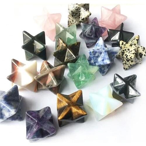 Customize size clear quartz merkaba crystals natural hand carved rose quartz crystal merkaba gift for decoration