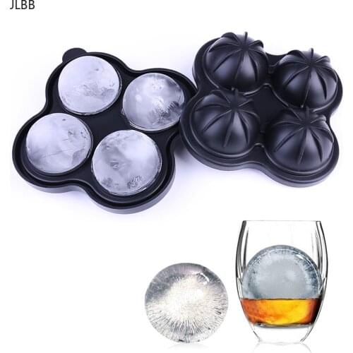 Multifunctional 4-Cavity Silicone Ball Ice Cube Maker Cocktail Whiskey Form For Ice Cubes Tray Ice Cream Mold Kitchen Tool