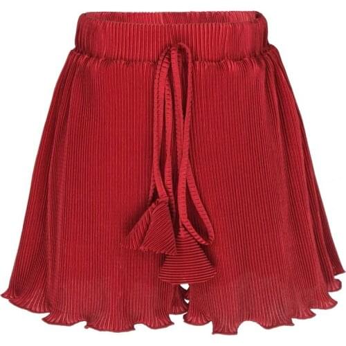 Fashion 2021 Summer women Bohemian beach pants,plus size 6XL 7XL rose red lace up Pleated ice silk bloomers trousers